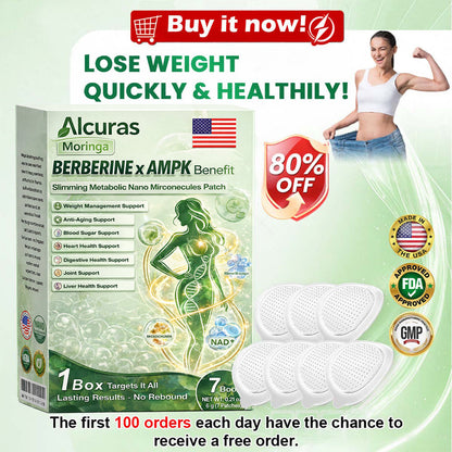 🍃Official Store | Alcuras_Moringa × Berberine × AMPK 8-Benefit Slimming & Metabolic Nano Microneedle Patch 🇺🇸  Just once a day · Visible changes in 7 days  ✅ For obesity, loose skin, diabetes, sleep apnea, joint issues