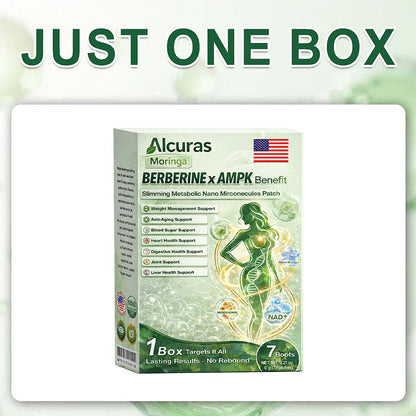 🍃Official Store | Alcuras_Moringa × Berberine × AMPK 8-Benefit Slimming & Metabolic Nano Microneedle Patch 🇺🇸  Just once a day · Visible changes in 7 days  ✅ For obesity, loose skin, diabetes, sleep apnea, joint issues