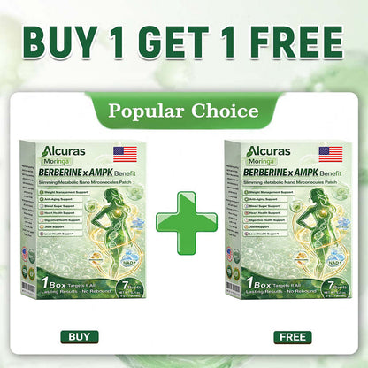 🍃Official Store | Alcuras_Moringa × Berberine × AMPK 8-Benefit Slimming & Metabolic Nano Microneedle Patch 🇺🇸  Just once a day · Visible changes in 7 days  ✅ For obesity, loose skin, diabetes, sleep apnea, joint issues